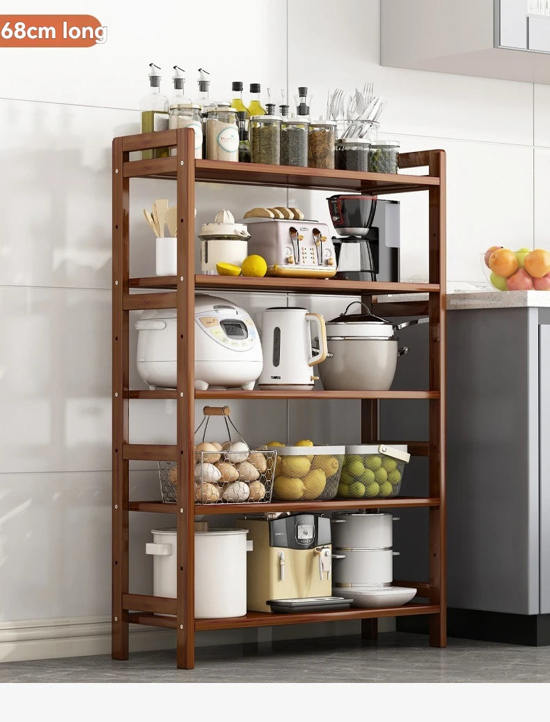 Kitchen shelf, floor standing multi-layer product collection, household pot seasoning shelf, fruit and vegetable bowl and dish