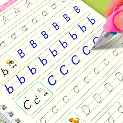Magic Groove Practice Copybook Pen Children Reusable Writing Book Kids Calligraphy Preschools English Verison Free Wiping 2025
