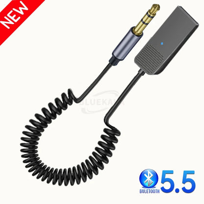 Wireless Bluetooth 5.4 Audio Receiver Dongle USB To 3.5mm Aux Jack Car Audio Handsfree Kit For Car Receiver BT Transmit With Mic