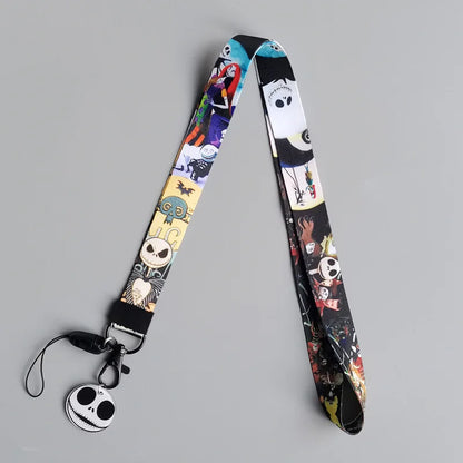 The Nightmare Before Christmas Lanyard for Key ID Credit Card Cover Pass Mobile Phone Charm Neck Straps Badge Holder Accessories