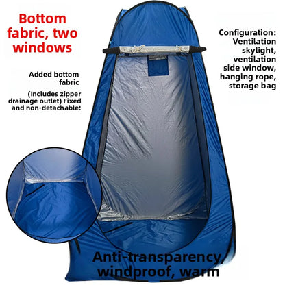 خيمة استحمام خارجية محمولة، خيمة طاقة سميكة، مرحاض متنقل، غرفة تغيير الملابس، عزل حراري، كاميرا، معدات سفر