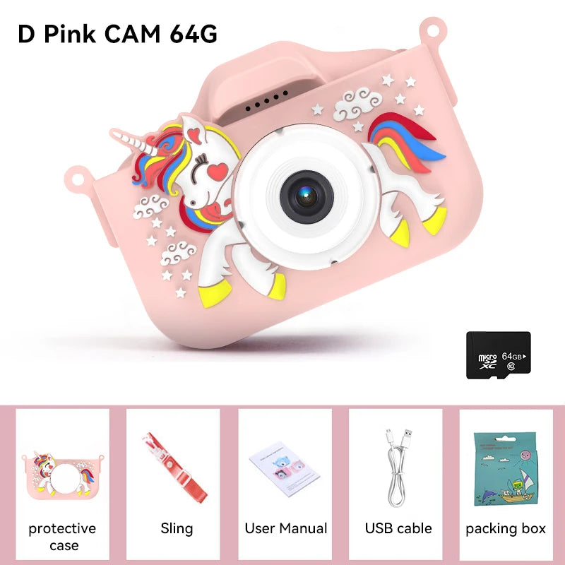 Summer Children Camera 1080P HD Toddler Digital Video Camera 2.0-inch Kids Camera with Silicone Cases Toys for Christmas Gifts