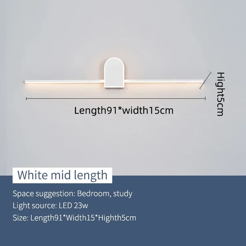 Bathroom Mirror Front Light Modern Led Wall Light Black&White Luminaires Sconce Wall Lamp L70 90 110cm Bathroom Lamp