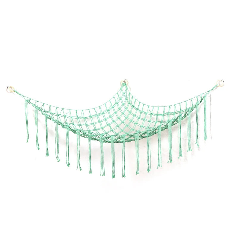 Large-capacity plush animal hammock net weaving Bohemian home decoration corner toy storage organizer plush toy hanging net