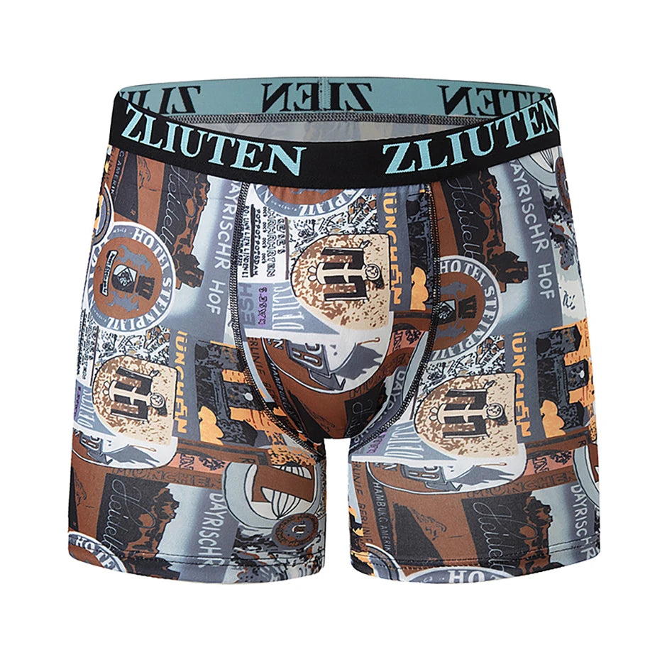 5/10 Pack Multi-size Teenagers To Adults Men's Boyshort Leisure Sports Joker Elastic Waist Long Men's Underwear Can Be Parent-ch