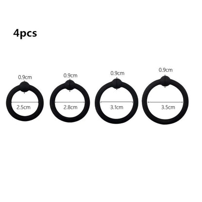 WAKEWAY 3/4PCS Penis Ring Penis Ring Condom Penis Trainer Delayed Ejaculation High Elasticity Durable Toy for Men