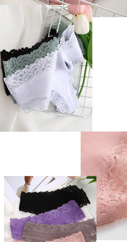 3PCS/Set Women Sexy Lace Panties Cotton Seamless Brazilian Panties Female Sexy Low Rise Soft Underwear G-String Lingerie S-XL