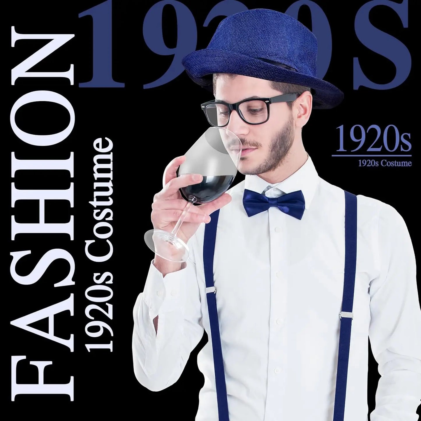 Halloween Cosplay 1920s Men Accessories Set Roaring 20s Costume Retro Gatsby Gangster Grandpa Accessories Set