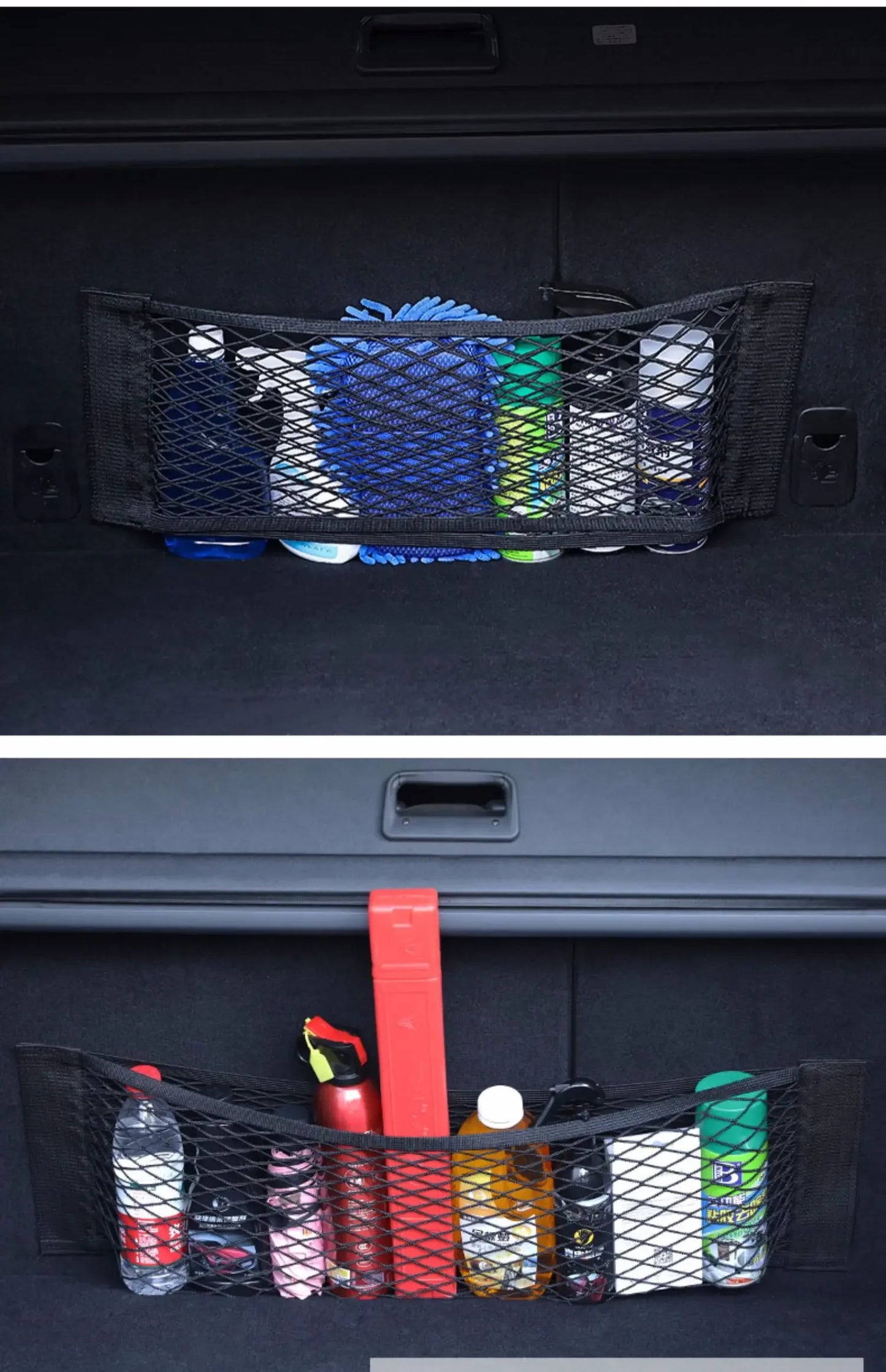 Luggage Storages Car Trunk Storage Bag Double Stretch Velcro Car Storage Net Bag Mesh Storages Net Bag Car Net