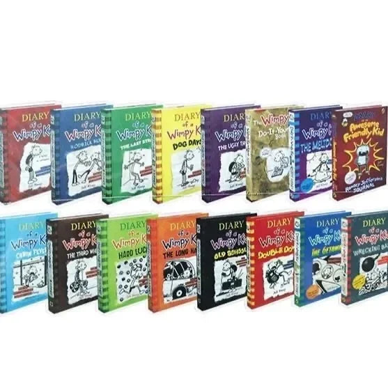 Full Set 16 Books Diary of Wimpy Kid English Book Diary of Wimpy Kid Boxed Children's Fiction Books