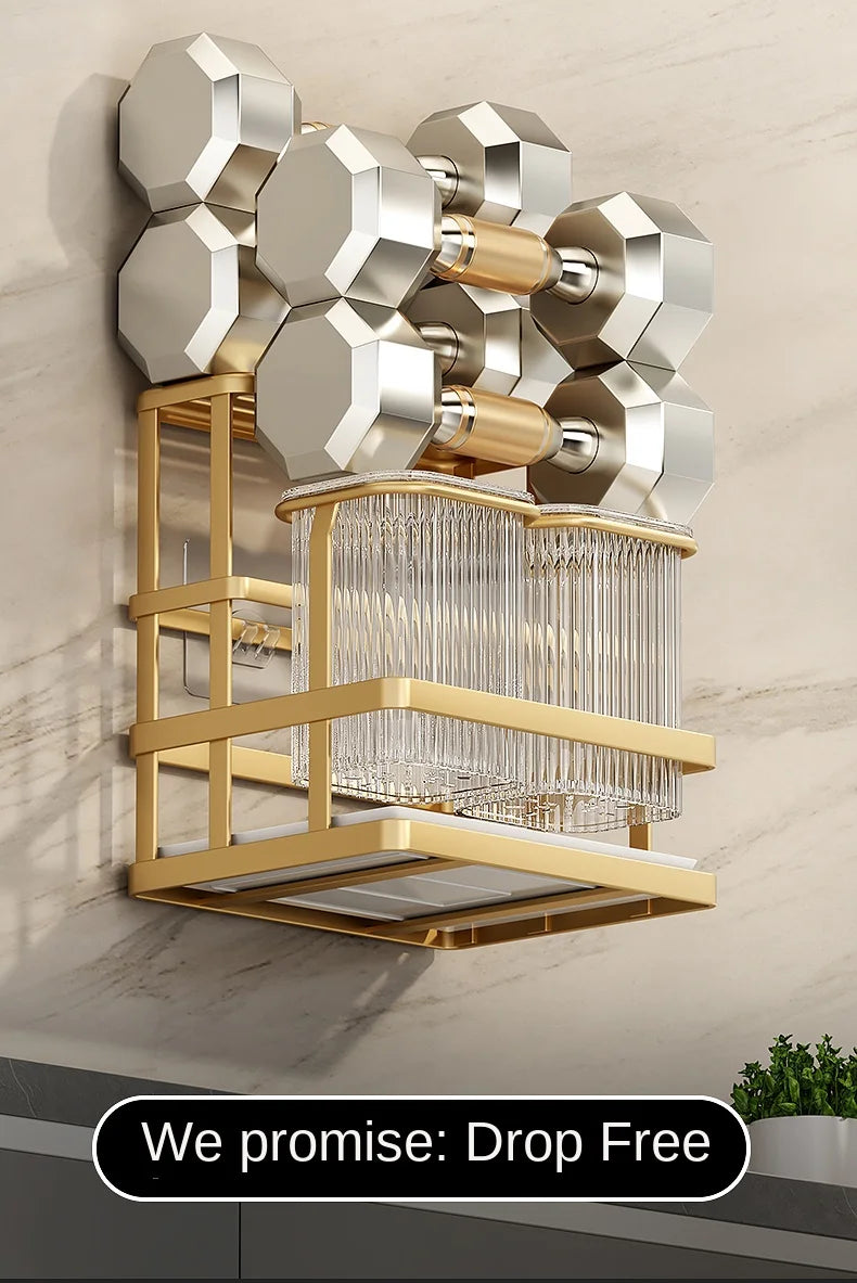 Kitchen knife rack, chopstick holder, wall-mounted multifunctional countertop, cutting board, and tool storage rack