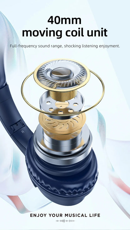 HOCO W40 Bluetooth 5.3 Wireless Headphone Music Headset 40mm Drivers Hands-Free Earphones Support AUX TF HiFi Sport Headphone