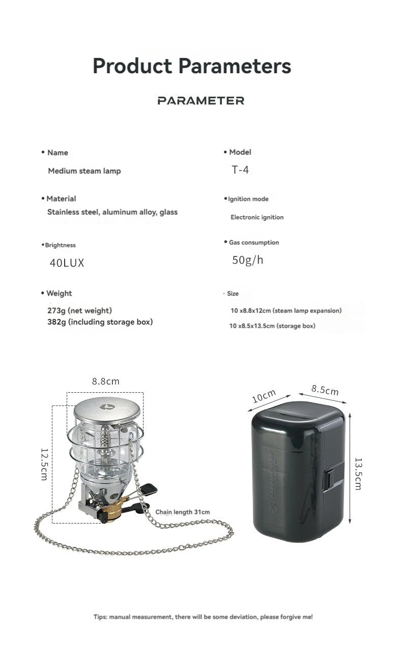 CAMPINGMOON Outdoor Lighting, Tent Light, Medium-sized Portable Small Lantern, Campsite Gas Light