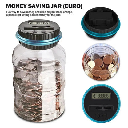New Electronic Piggy Bank Counter Coin Digital LCD Counting Coin Money Saving Box Jar Coins Storage Box For USD EURO Money Gifts