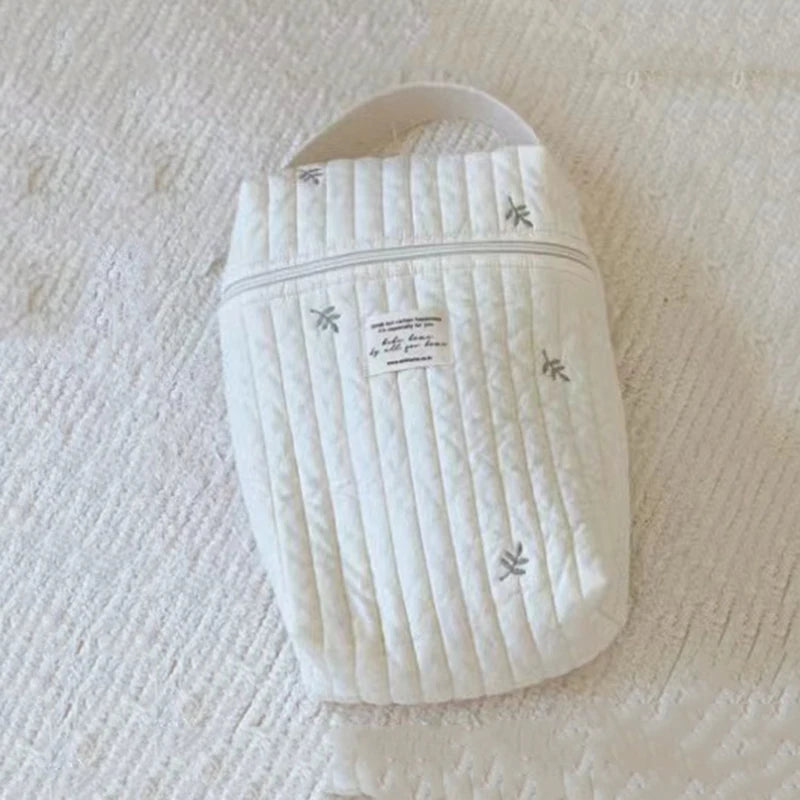 Portable Stroller Nappy Bag Quilted Baby Diaper Caddy Organizer Embroidered Mommy Bags Babies Accessories Changing Bag Storage