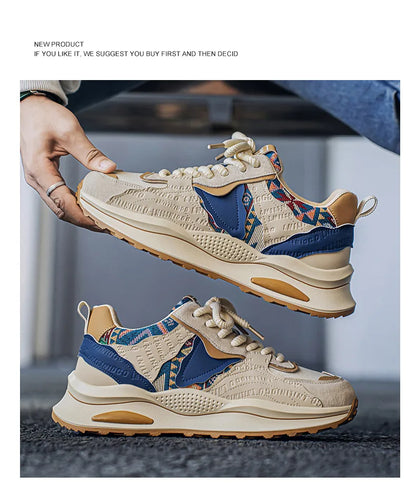 Men's Shoes 2025 Spring New Casual Versatile Comfortable Fashion Trend Niche Non-slip Wear-Resistant Retro Sneakers