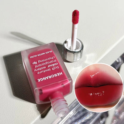 HERORANGE Light Glass-Like Lip Lacquer - Mirror Shine, Hydrating Formula; Smudge-Proof, Long-Wear, and Skin-Brightening