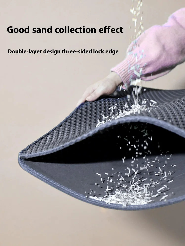 Large Waterproof Double Layer Cat Litter Mat Non-Slip Washable Pet Litter Box Mat Durable Sand Trapper Easy Clean Cat Toilet Mat