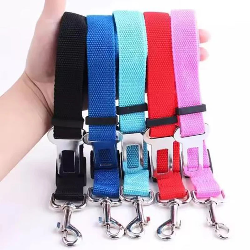 New Dog Car Seat Belt Safety Protector Travel Pets Accessories Dog Leash Collar Breakaway Solid Car Harness Pet Car Seat Belts