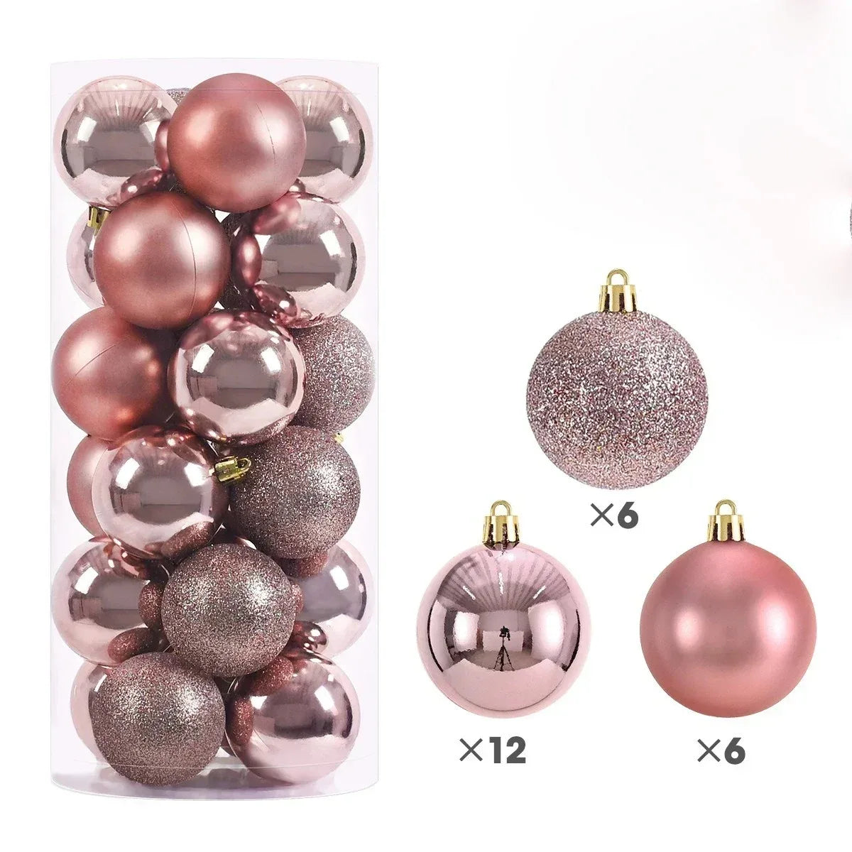 24Pcs 3/4/6CM Christmas Balls Decoration Christmas Tree Hanging Ornaments for Party Decor New Year Navidad Gift 2026 Accessories