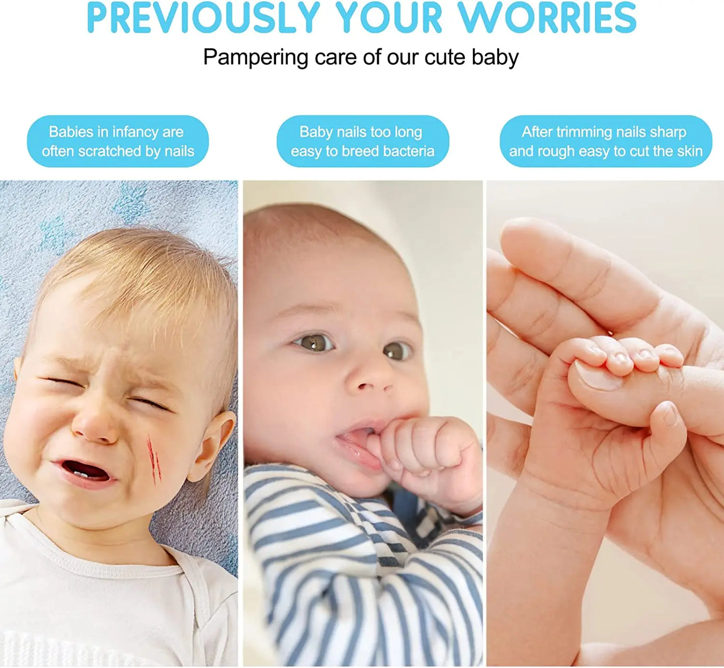 Baby Electric Nail Trimmer Kid Nail Polisher Tool Baby Care Multifunctional Fingernail Cutter Trimmer Infant ManicureSet