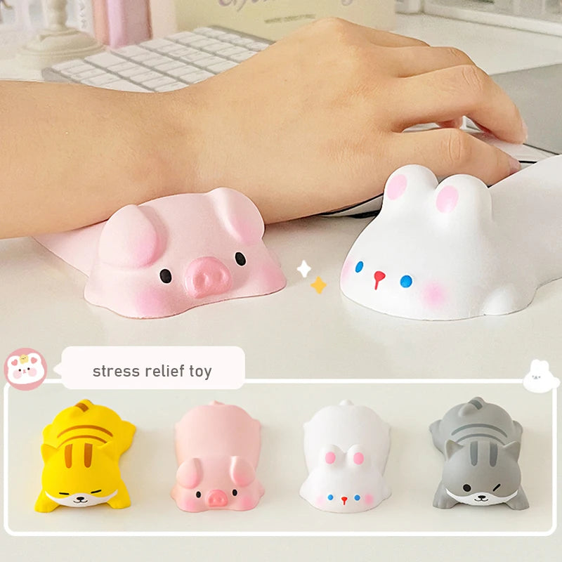 Cute Mouse Pad Keyboard Mouse Wrist Rest Support Girl Soft Computer Laptop Desk Mat Typing Protection Wrist Ergonomics Kawaii