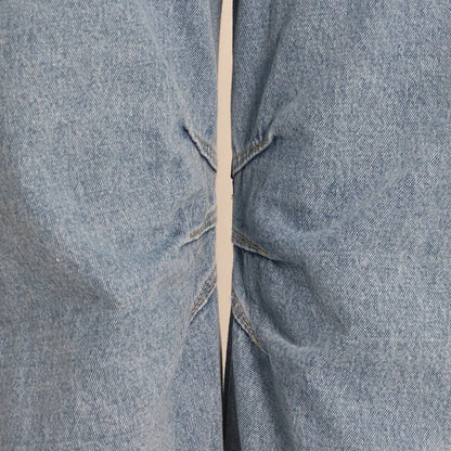 Trendy Women's Denim Workwear | Street Style Black & Grey Multi-Pocket Jeans | American Casual High-Waist Functional Design