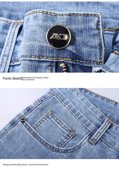 2024 Thin or Thick Material Slim Fit Men's Luxury Classic Style Men Jeans Business Stretch Denim Male Trousers Clothing