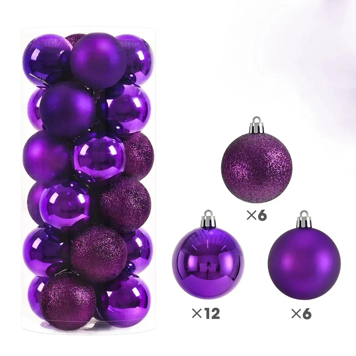24Pcs 3/4/6CM Christmas Balls Decoration Christmas Tree Hanging Ornaments for Party Decor New Year Navidad Gift 2026 Accessories