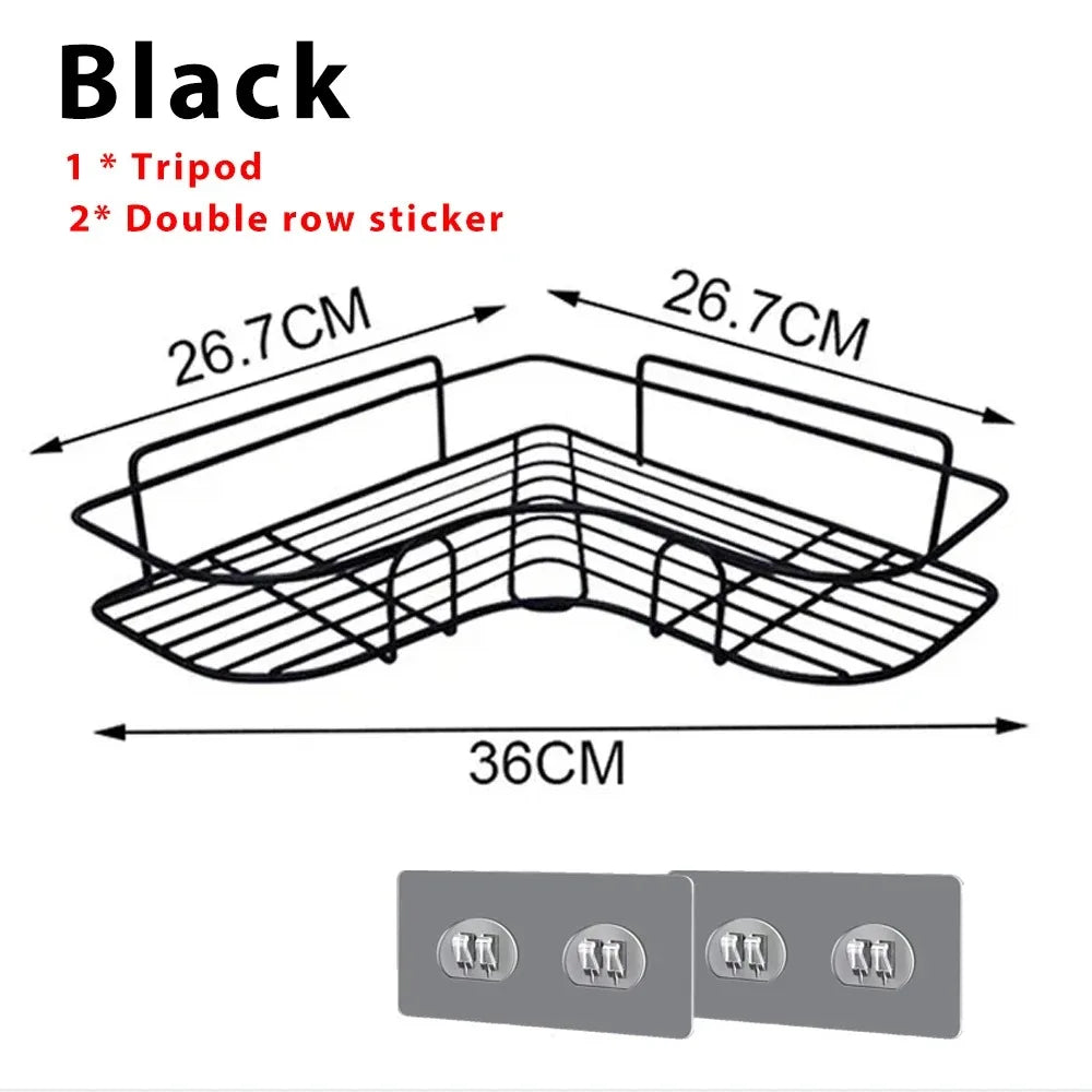Toilet Storage Rack Bathroom Shelf No-Drill Corner Shelf Shower Wall Mounted Shelf Bracket Bathroom Accessory Organizer Shampoo