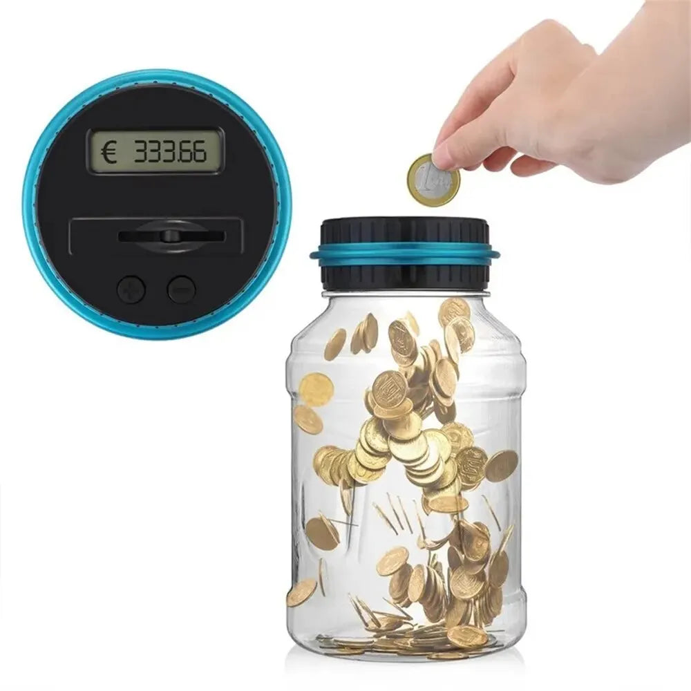 New Electronic Piggy Bank Counter Coin Digital LCD Counting Coin Money Saving Box Jar Coins Storage Box For USD EURO Money Gifts