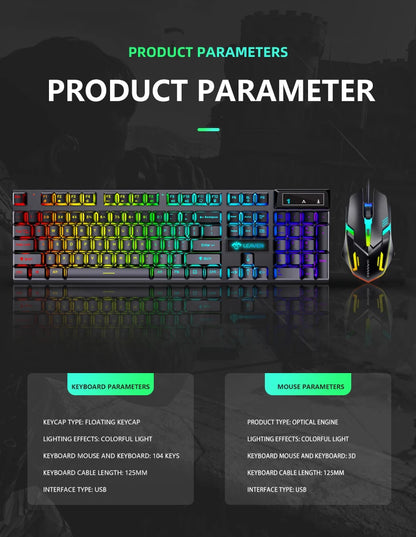 Computer Gaming Keyboard And Mouse Set USB Wired Backlight PC Keyboard Mouse Combos