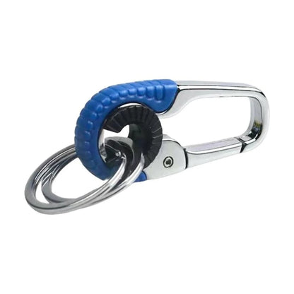 Men Keychain Hook Outdoor Carabiner Double Rings Keyring Making Accessories Alloy Texture for Climbing and Fishing