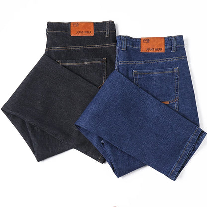 Men Light Luxury Elastic force loose Fit Pants Comfortable Soft Business Fashion ventilate Casual Denim Trousers Male Clothing