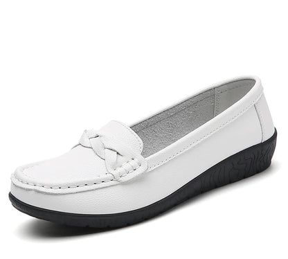 Shoes Women 2025 New Loafers Slip On Flats Leather Shoes Woman Comfortable Flat Shoes Women White Zapatos Mujer Women's Footwear