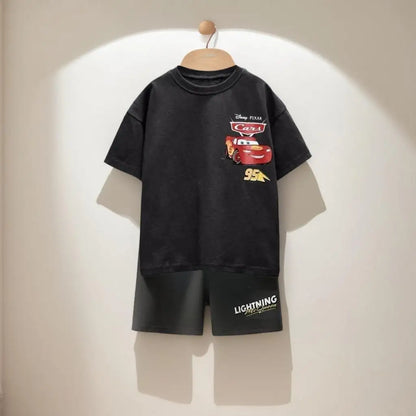 Kids Sports Outfits Boy Girl Casual Playwear Toddler Summer Clothes Cartoon Children Clothes Set Character Two-piece Set