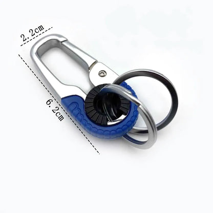 Men's Keychain Hook Stainless Steel Buckle Outdoor Carabiner Climbing Tool Double Ring Car Fishing Key Ring Car Accessories