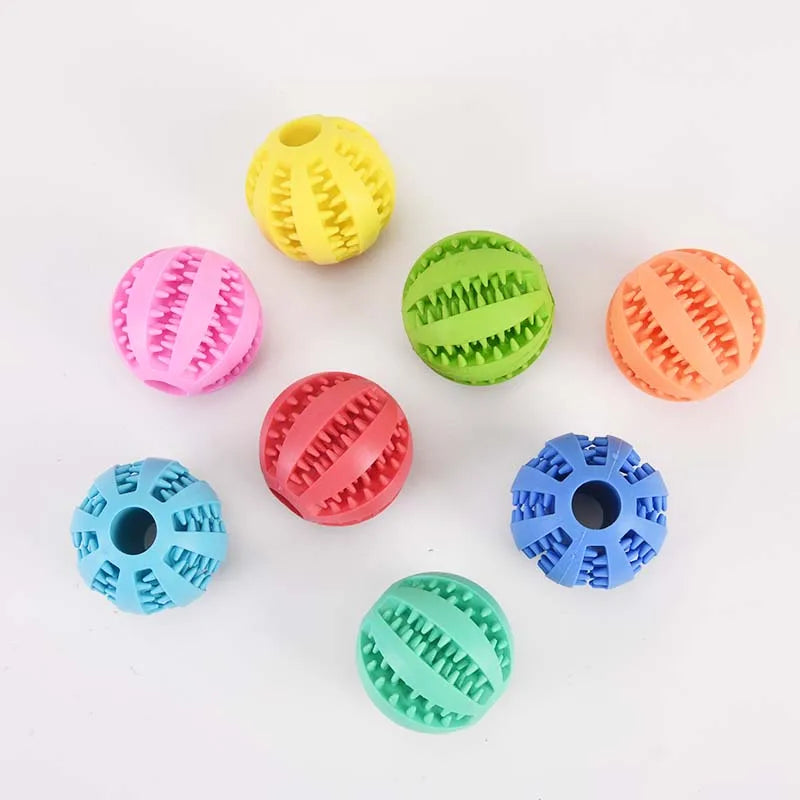 Dog Toy Ball, Nontoxic Bite Resistant Toy Ball for Pet Dogs Puppy Cat, Dog Pet Food Treat Feeder Chew Tooth Cleaning Ball
