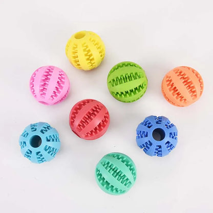 Dog Toy Ball, Nontoxic Bite Resistant Toy Ball for Pet Dogs Puppy Cat, Dog Pet Food Treat Feeder Chew Tooth Cleaning Ball