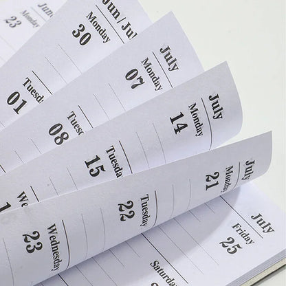 365-Day 2025 Portable A7 Pocket Planner Pu Cover Daily Weekly Schedule Notebook Calendar Journal School Office Supplies Agenda