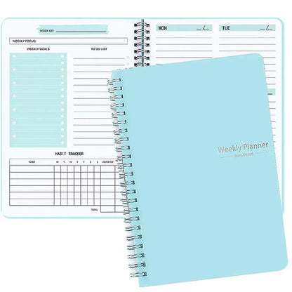 A5 Weekly Planner Coil Daily Planner Simple Stylish Portable Notebook for Study School Office Note-taking Budget Monthly Planner