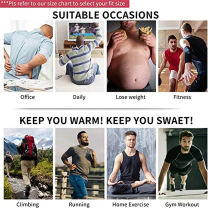 Men's Compression Sweat Sauna Vest New Slimming Suit For Students Waist Belts Body Shaper Tank Top For Workout Fitness Gym