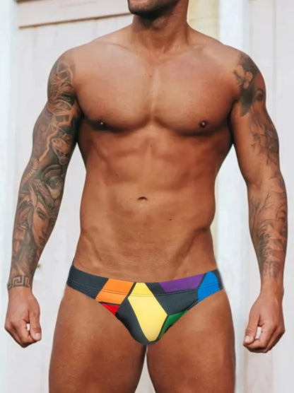 5 PCs Men's High Elastic Plain Color Comfortable Boxer Briefs Panties Breathable Pantyhose