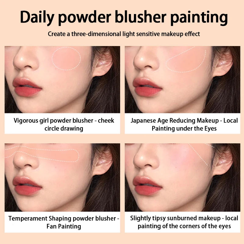 Kakashow Youthful Gradient Blush - Natural Nude Shade,  Easy-to-Blend Formula with Long-lasting Matte Finish,