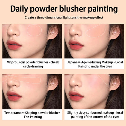 Kakashow Youthful Gradient Blush - Natural Nude Shade,  Easy-to-Blend Formula with Long-lasting Matte Finish,