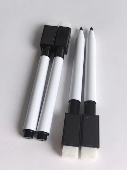 25Pcs Black Dry Erase Markers with Eraser Cap White Board Mini Dry erase Markers for Office School Supplies