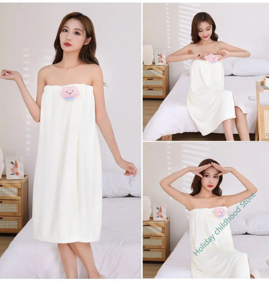 Bath Towel Household Women Wearable Wrap Adults Absorb Water Quick Dry  Skirt Long Style Bathroom Washable Bathrobe Sexy Towels