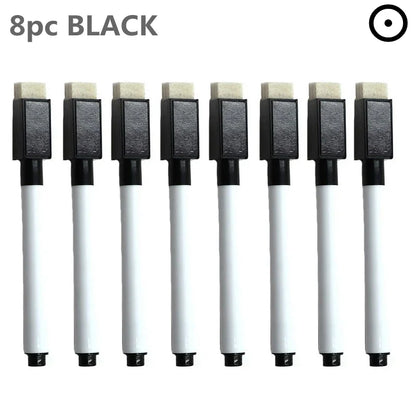 8PC Magnetic Colorful Whiteboard Pen Black White Board Markers Built In Eraser School Supply children's Graffiti Drawing pen