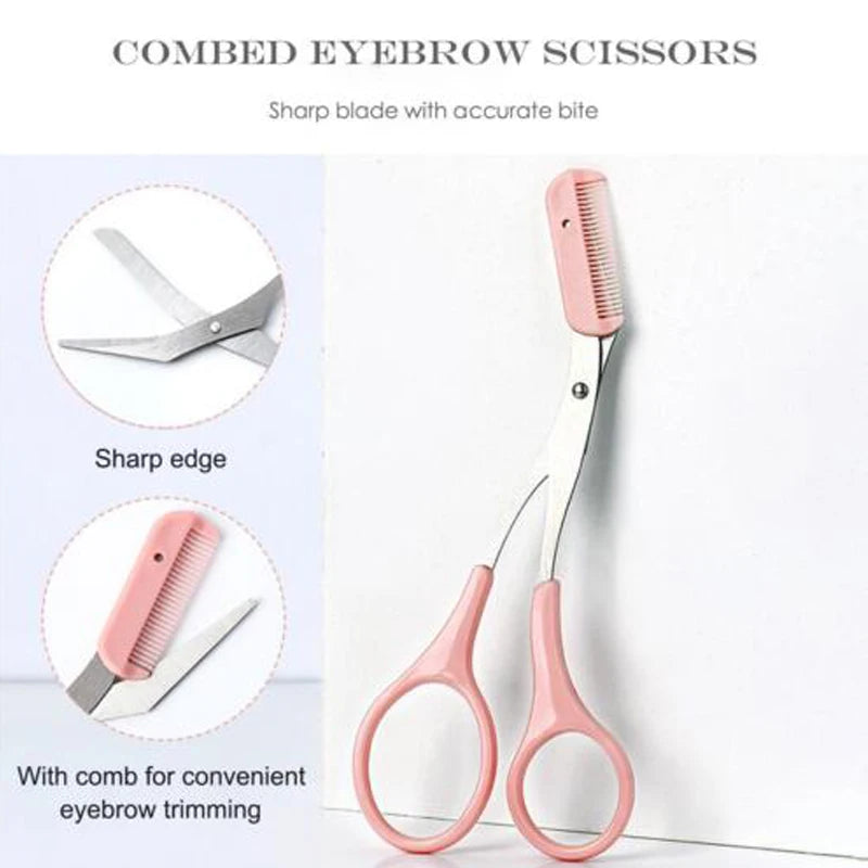 Eyebrow Trimming Knife Eyebrow Face Razor For Women Professional Eyebrow Scissors With Comb Brow Trimmer Scraper Accesso