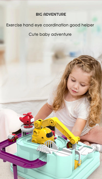 Car Train Track Sets Racing Rail Model Educational Toys Children Adventure Game Mechanical Interactive Animals Space Rocket Toy